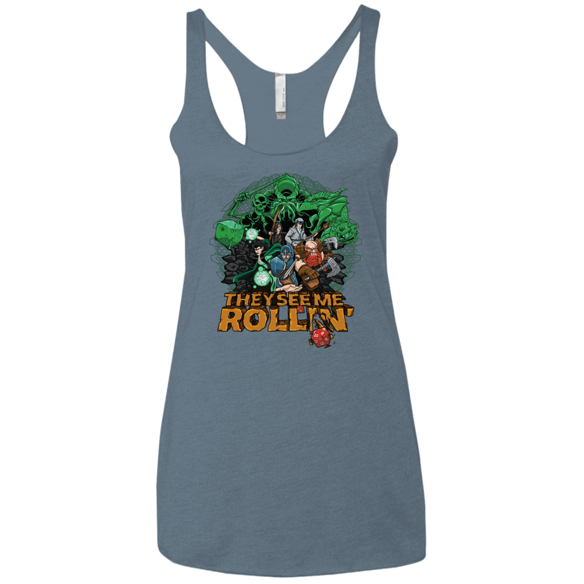 T-Shirts Indigo / X-Small See me rolling Women's Triblend Racerback Tank