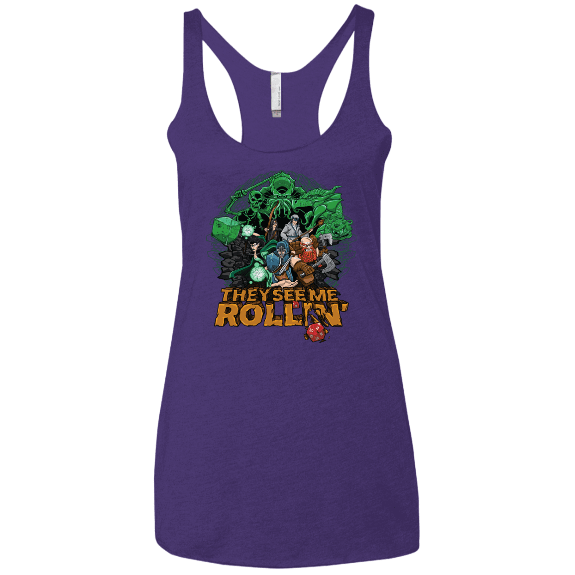 T-Shirts Purple / X-Small See me rolling Women's Triblend Racerback Tank