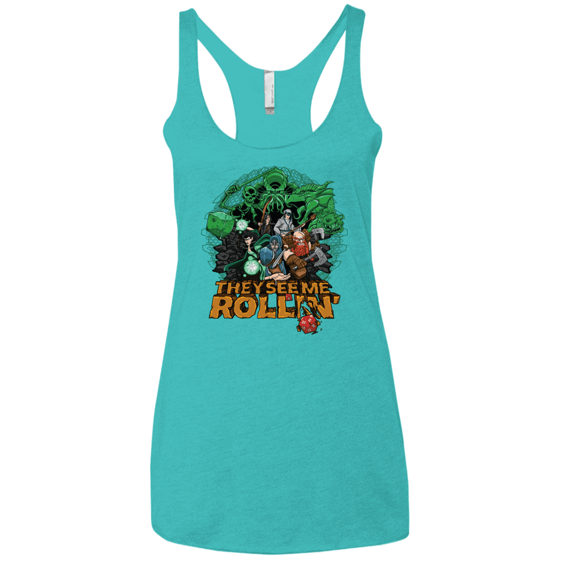 T-Shirts Tahiti Blue / X-Small See me rolling Women's Triblend Racerback Tank