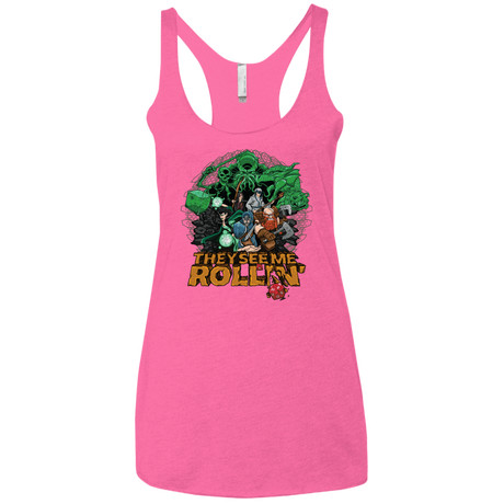 T-Shirts Vintage Pink / X-Small See me rolling Women's Triblend Racerback Tank