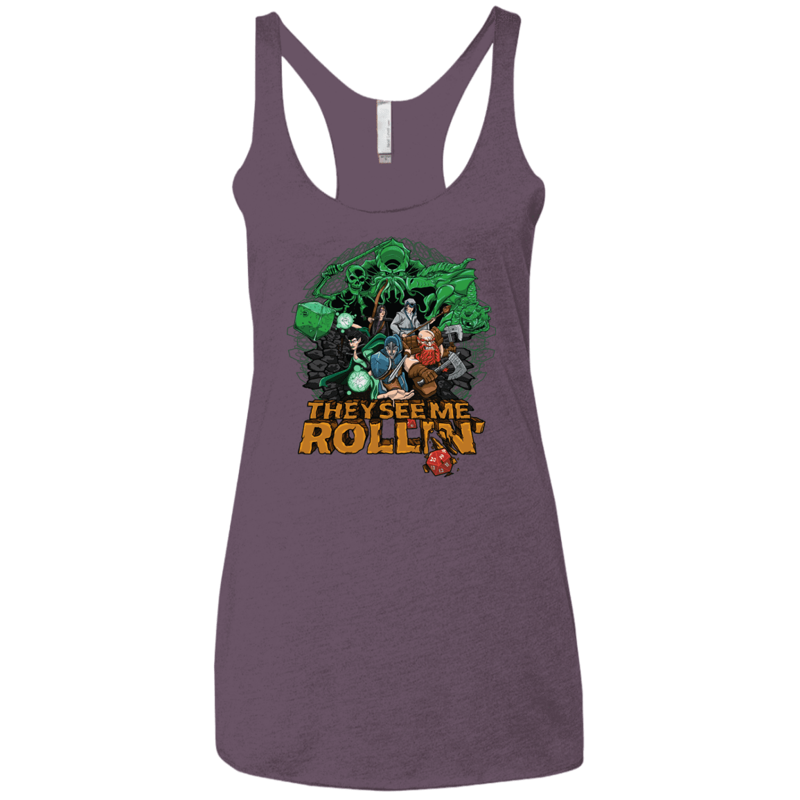 T-Shirts Vintage Purple / X-Small See me rolling Women's Triblend Racerback Tank