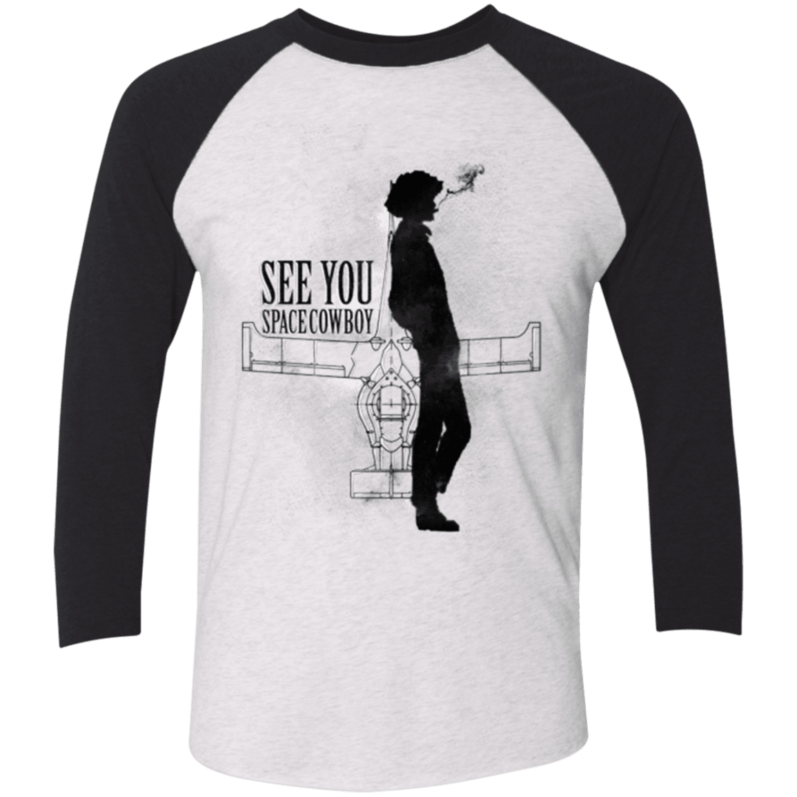 T-Shirts Heather White/Vintage Black / X-Small See you Space Cowboy Men's Triblend 3/4 Sleeve