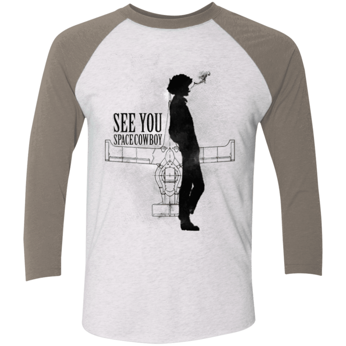 T-Shirts Heather White/Vintage Grey / X-Small See you Space Cowboy Men's Triblend 3/4 Sleeve