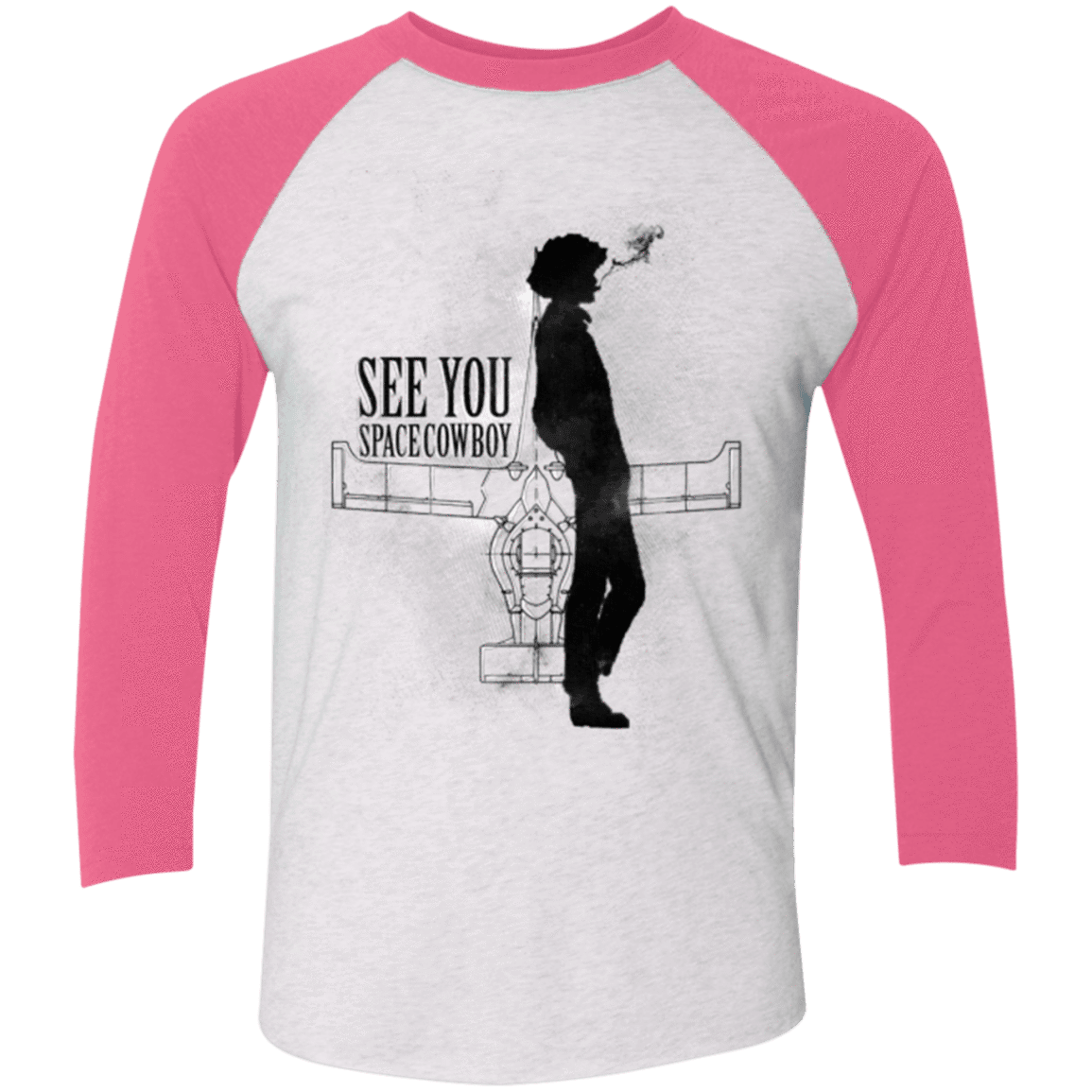 T-Shirts Heather White/Vintage Pink / X-Small See you Space Cowboy Men's Triblend 3/4 Sleeve