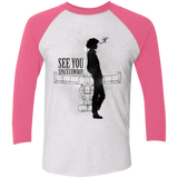 T-Shirts Heather White/Vintage Pink / X-Small See you Space Cowboy Men's Triblend 3/4 Sleeve