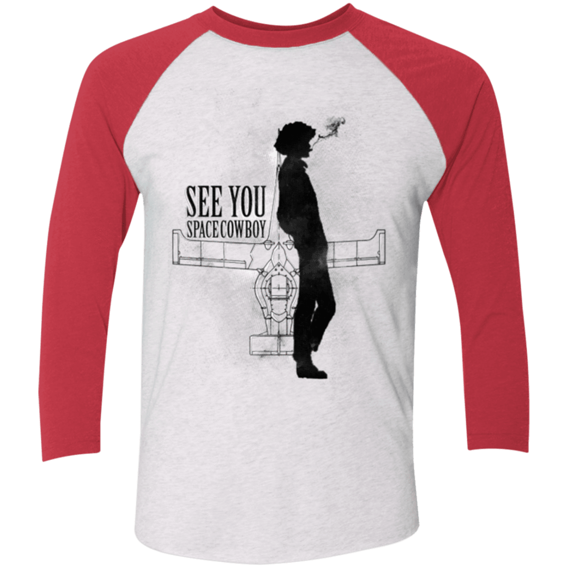 T-Shirts Heather White/Vintage Red / X-Small See you Space Cowboy Men's Triblend 3/4 Sleeve