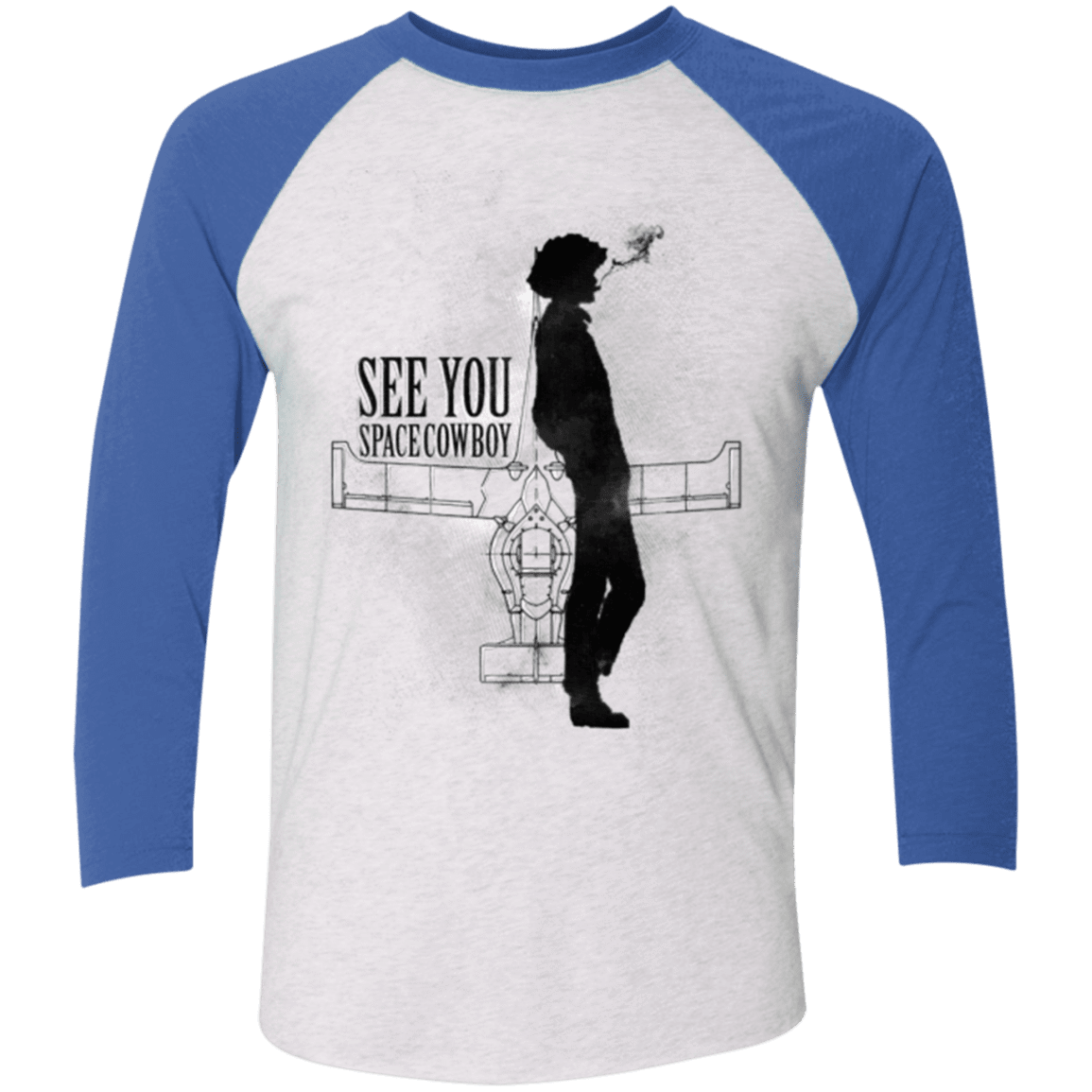 T-Shirts Heather White/Vintage Royal / X-Small See you Space Cowboy Men's Triblend 3/4 Sleeve