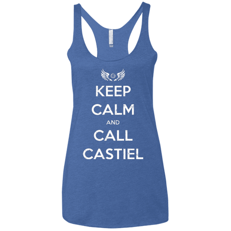 T-Shirts Vintage Royal / X-Small Send Me An Angel Women's Triblend Racerback Tank