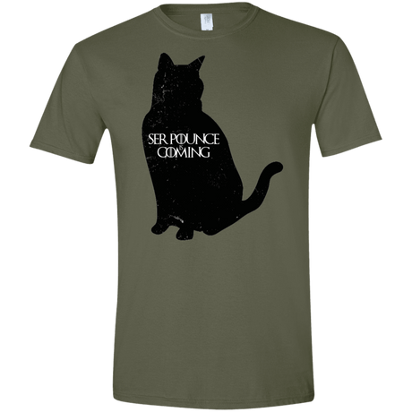 T-Shirts Military Green / S Ser Pounce is Coming Men's Semi-Fitted Softstyle