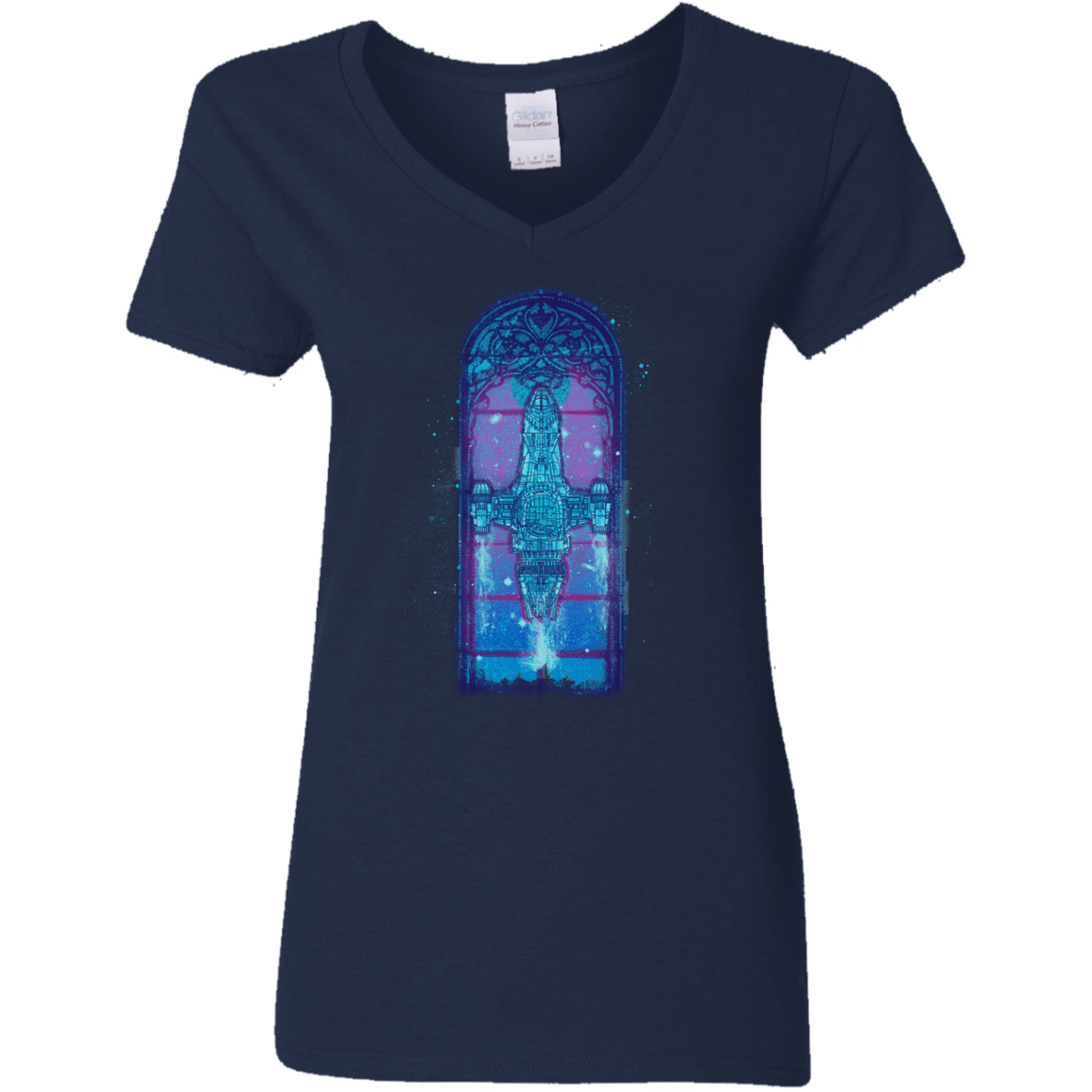 T-Shirts Navy / S Serenity Mosaica 2 Women's V-Neck T-Shirt