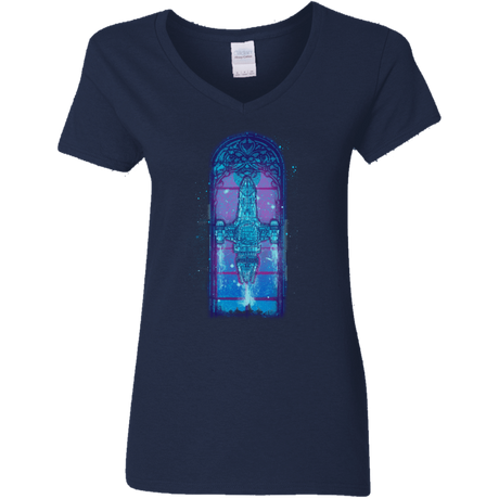 T-Shirts Navy / S Serenity Mosaica 2 Women's V-Neck T-Shirt