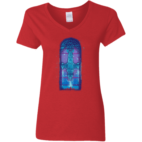 T-Shirts Red / S Serenity Mosaica 2 Women's V-Neck T-Shirt