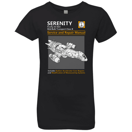 T-Shirts Black / YXS Serenity Service And Repair Manual Girls Premium T-Shirt