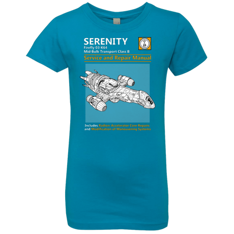 T-Shirts Turquoise / YXS Serenity Service And Repair Manual Girls Premium T-Shirt