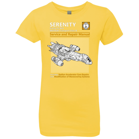 T-Shirts Vibrant Yellow / YXS Serenity Service And Repair Manual Girls Premium T-Shirt