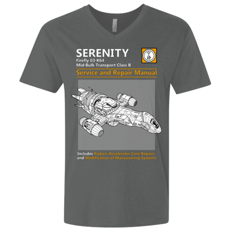 T-Shirts Heavy Metal / X-Small Serenity Service And Repair Manual Men's Premium V-Neck