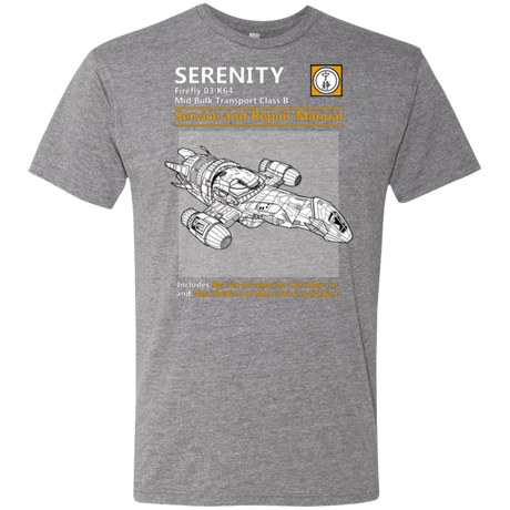 T-Shirts Premium Heather / Small Serenity Service And Repair Manual Men's Triblend T-Shirt