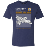 T-Shirts Vintage Navy / Small Serenity Service And Repair Manual Men's Triblend T-Shirt