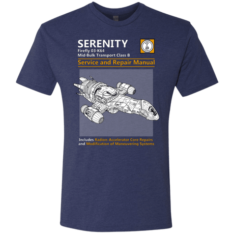 T-Shirts Vintage Navy / Small Serenity Service And Repair Manual Men's Triblend T-Shirt