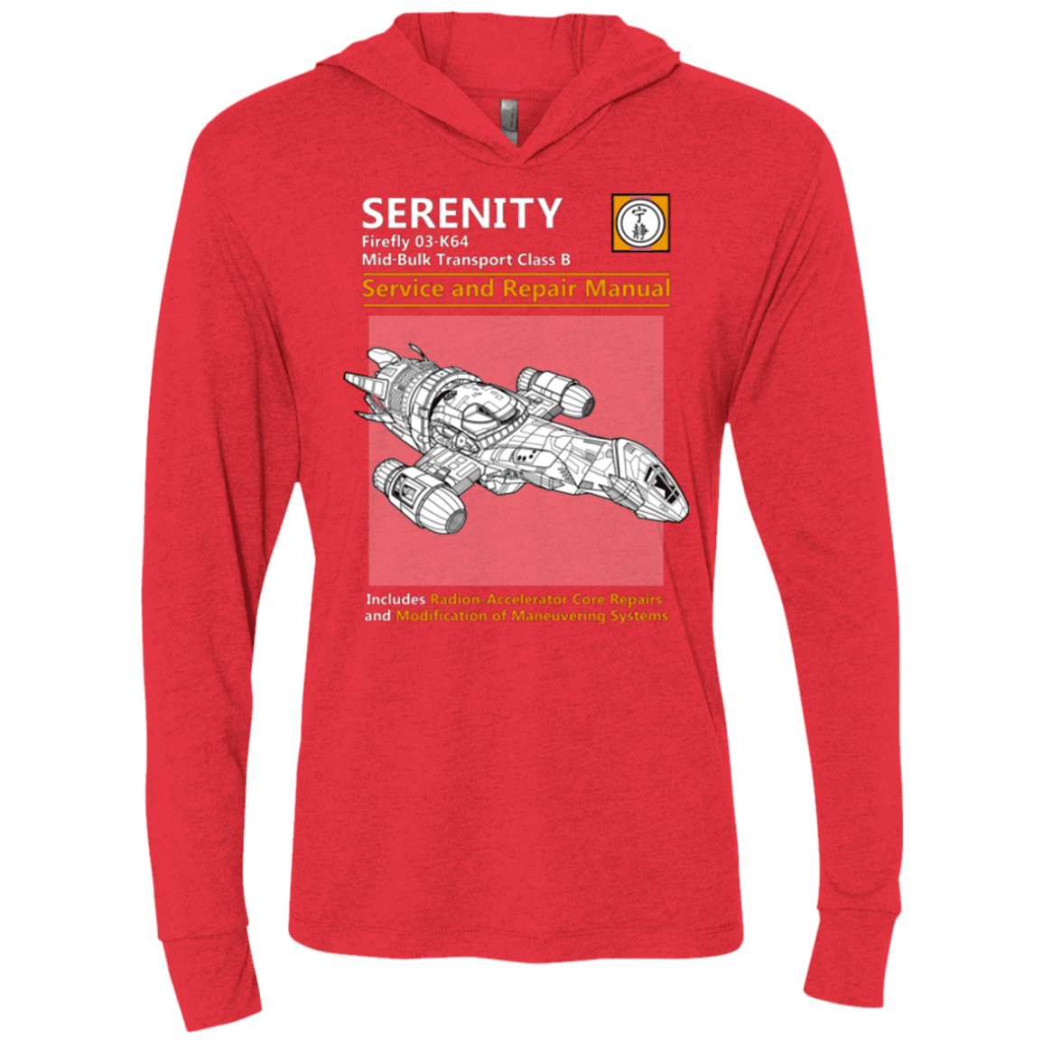T-Shirts Vintage Red / X-Small Serenity Service And Repair Manual Triblend Long Sleeve Hoodie Tee