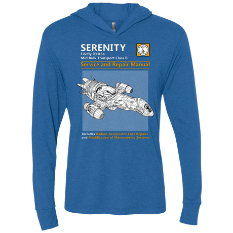 T-Shirts Vintage Royal / X-Small Serenity Service And Repair Manual Triblend Long Sleeve Hoodie Tee
