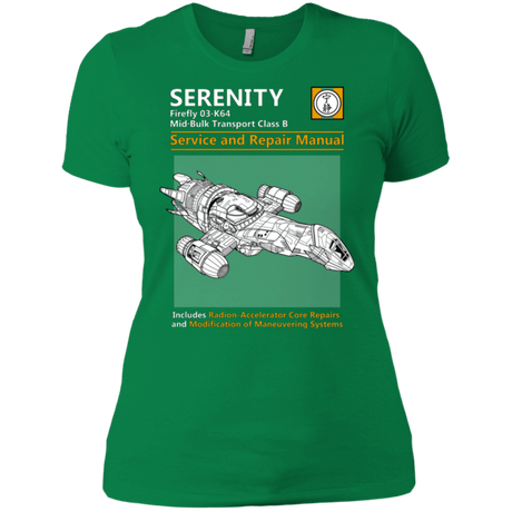 T-Shirts Kelly Green / X-Small Serenity Service And Repair Manual Women's Premium T-Shirt