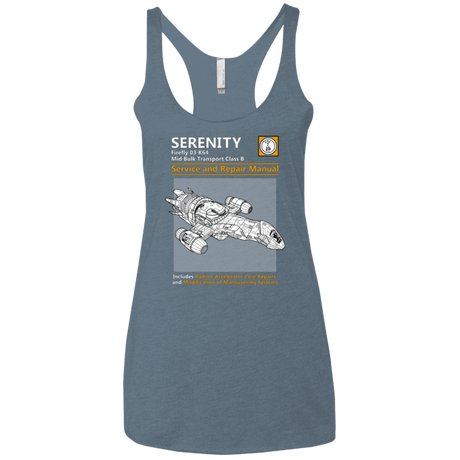 T-Shirts Indigo / X-Small Serenity Service And Repair Manual Women's Triblend Racerback Tank