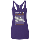 T-Shirts Purple / X-Small Serenity Service And Repair Manual Women's Triblend Racerback Tank