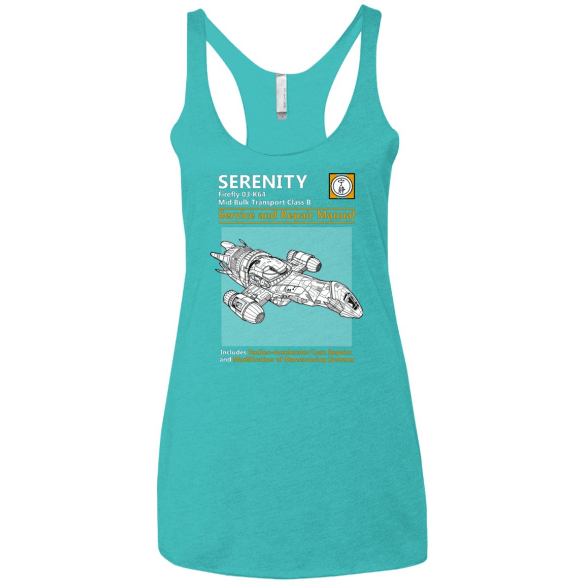 T-Shirts Tahiti Blue / X-Small Serenity Service And Repair Manual Women's Triblend Racerback Tank