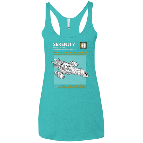 T-Shirts Tahiti Blue / X-Small Serenity Service And Repair Manual Women's Triblend Racerback Tank