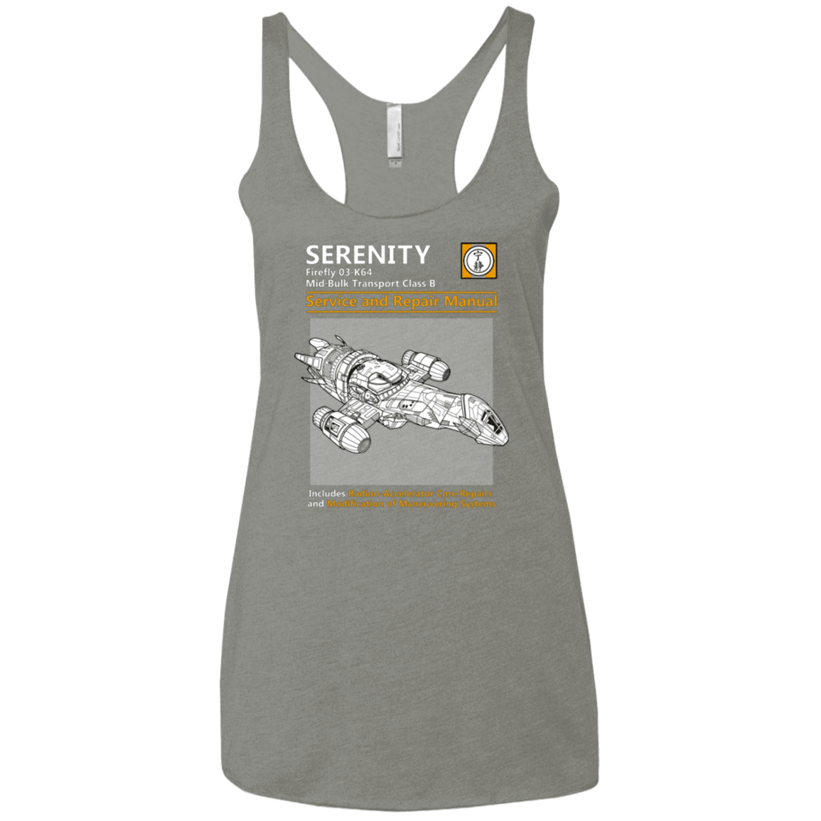 T-Shirts Venetian Grey / X-Small Serenity Service And Repair Manual Women's Triblend Racerback Tank