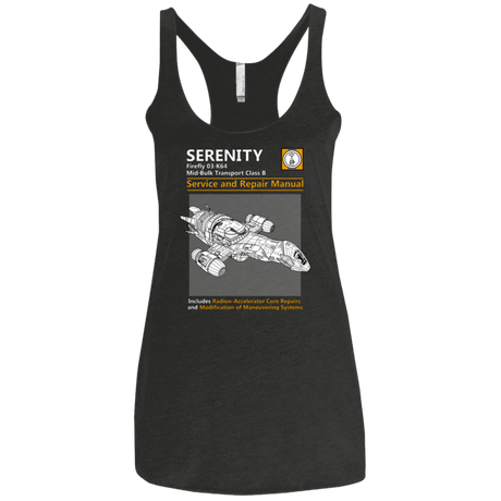 T-Shirts Vintage Black / X-Small Serenity Service And Repair Manual Women's Triblend Racerback Tank
