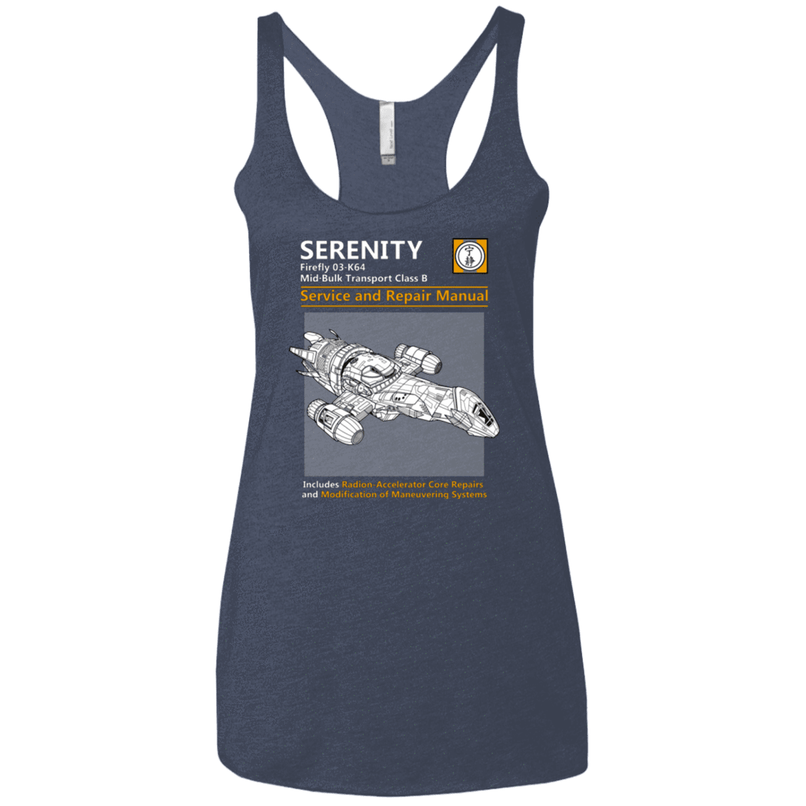 T-Shirts Vintage Navy / X-Small Serenity Service And Repair Manual Women's Triblend Racerback Tank