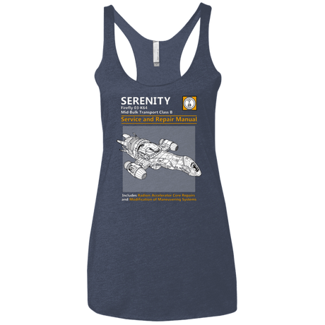 T-Shirts Vintage Navy / X-Small Serenity Service And Repair Manual Women's Triblend Racerback Tank