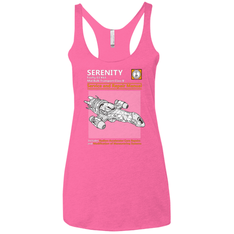 T-Shirts Vintage Pink / X-Small Serenity Service And Repair Manual Women's Triblend Racerback Tank