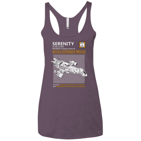 T-Shirts Vintage Purple / X-Small Serenity Service And Repair Manual Women's Triblend Racerback Tank