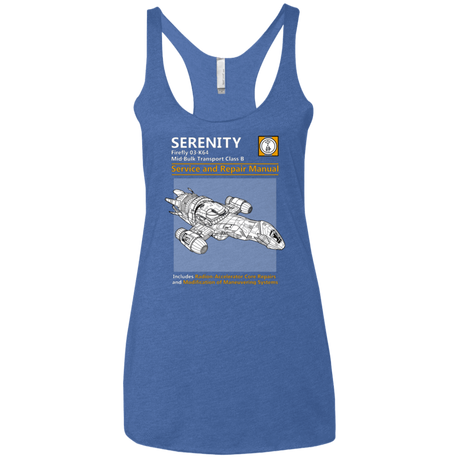 T-Shirts Vintage Royal / X-Small Serenity Service And Repair Manual Women's Triblend Racerback Tank