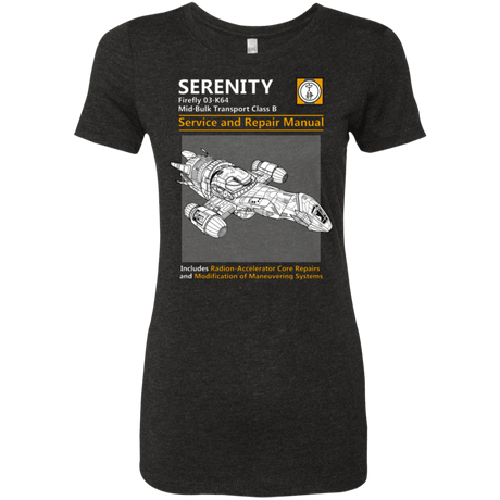 T-Shirts Vintage Black / Small Serenity Service And Repair Manual Women's Triblend T-Shirt