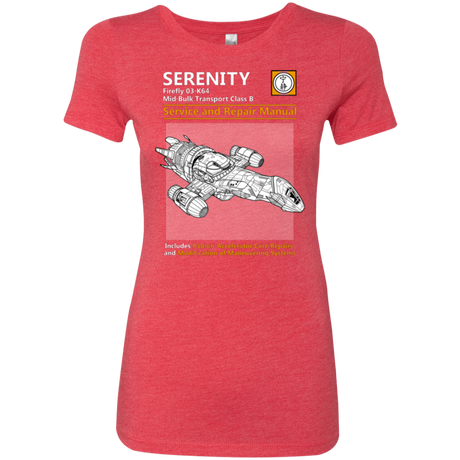 T-Shirts Vintage Red / Small Serenity Service And Repair Manual Women's Triblend T-Shirt