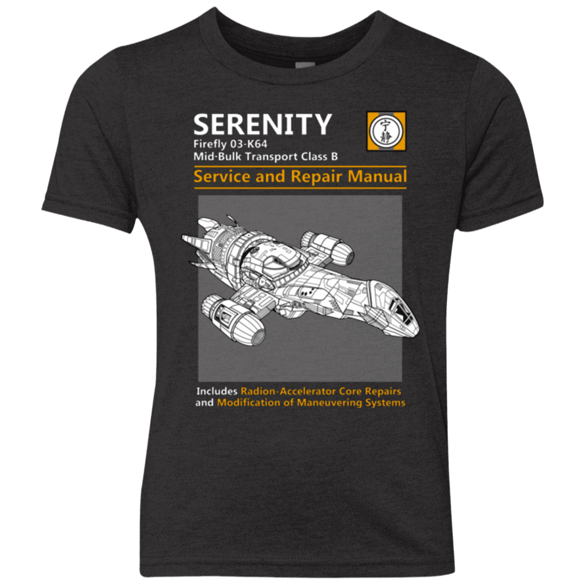 T-Shirts Vintage Black / YXS Serenity Service And Repair Manual Youth Triblend T-Shirt