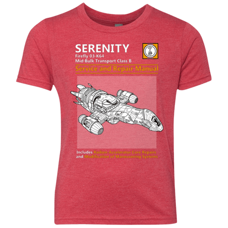 T-Shirts Vintage Red / YXS Serenity Service And Repair Manual Youth Triblend T-Shirt