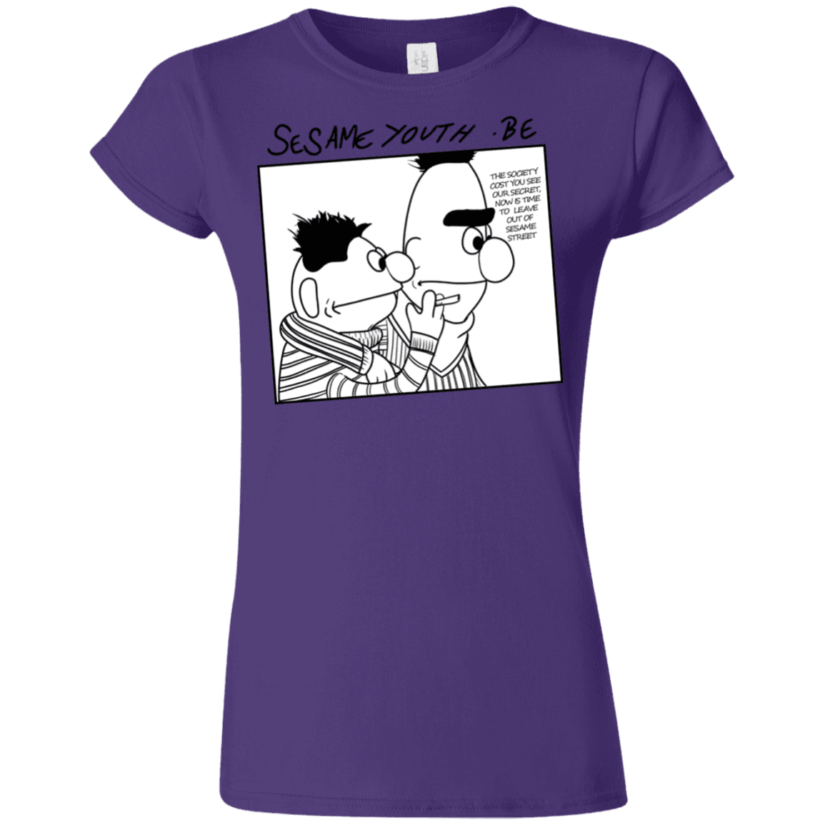 T-Shirts Purple / S Sesame Youth Junior Slimmer-Fit T-Shirt