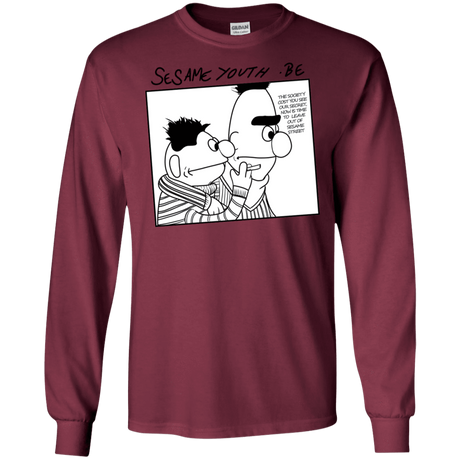 T-Shirts Maroon / S Sesame Youth Men's Long Sleeve T-Shirt