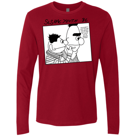 T-Shirts Cardinal / S Sesame Youth Men's Premium Long Sleeve