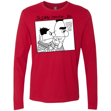 T-Shirts Red / S Sesame Youth Men's Premium Long Sleeve