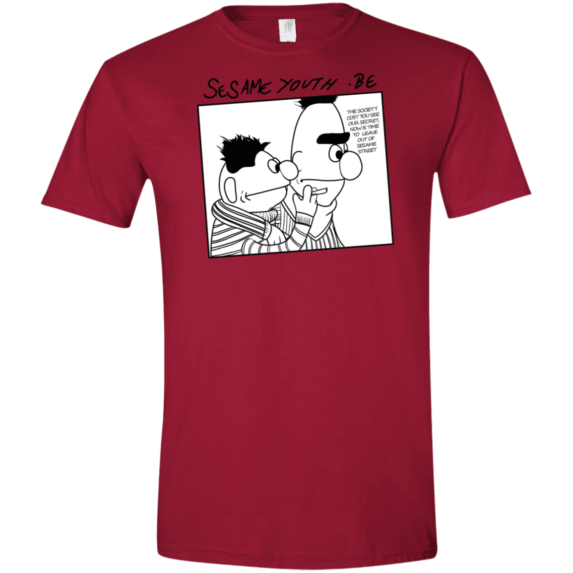 T-Shirts Cardinal Red / S Sesame Youth Men's Semi-Fitted Softstyle
