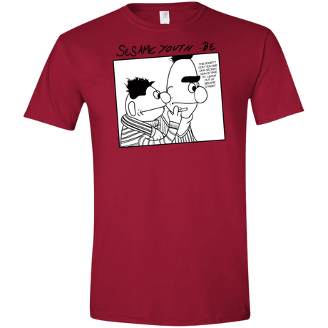 T-Shirts Cardinal Red / S Sesame Youth Men's Semi-Fitted Softstyle