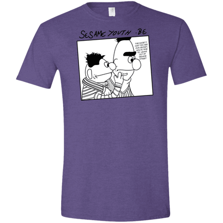 T-Shirts Heather Purple / S Sesame Youth Men's Semi-Fitted Softstyle