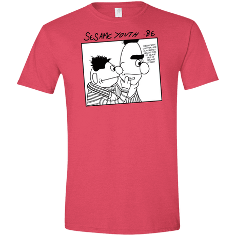 T-Shirts Heather Red / S Sesame Youth Men's Semi-Fitted Softstyle