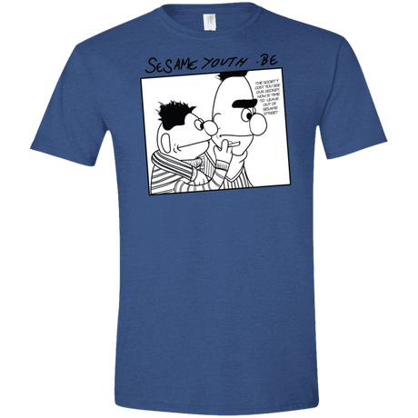 T-Shirts Heather Royal / X-Small Sesame Youth Men's Semi-Fitted Softstyle